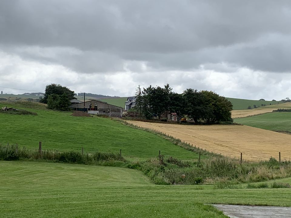 Farmland views from the site