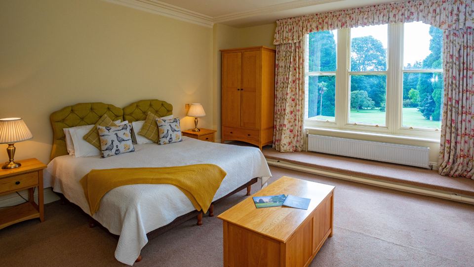 Bedroom with a view of the lawns