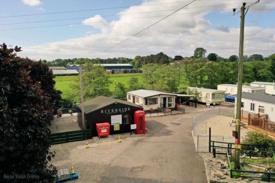 Reception and caravans from above