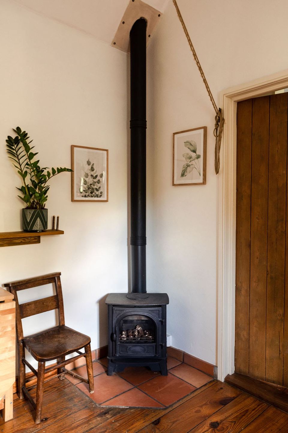 Gas stove in the cottage