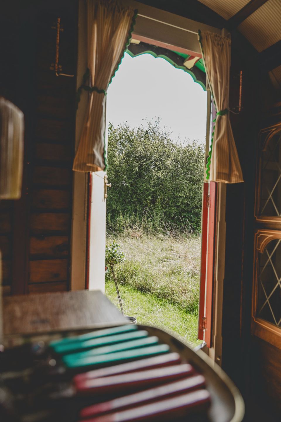 Wagon interior with a view