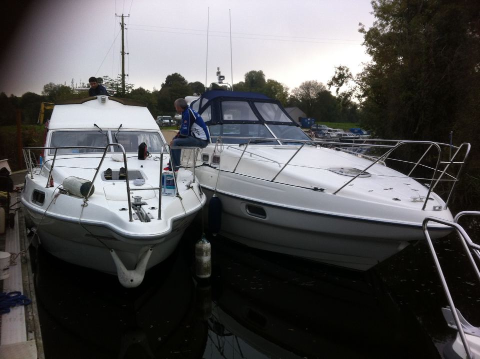Boats moored at the jetty