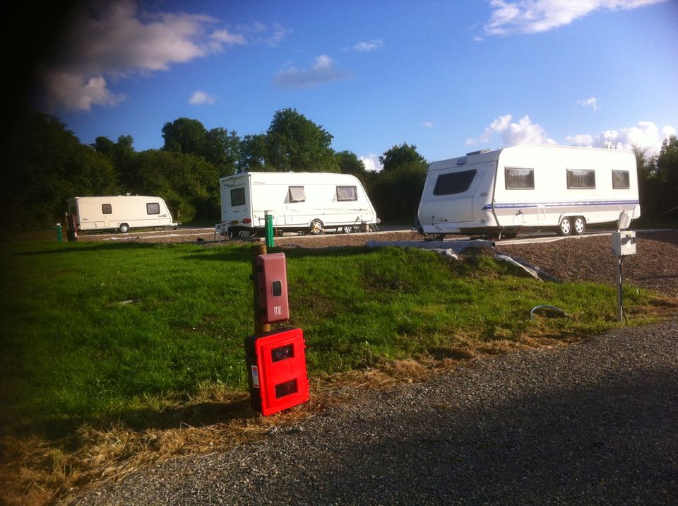 Caravans on grass pitches