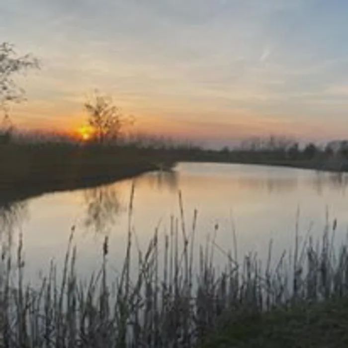 Sunset over the river