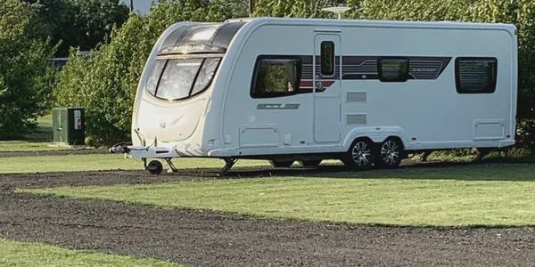 Caravan on a pitch