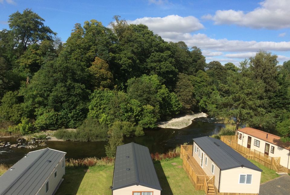 Caravans beside the river