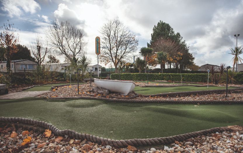 Crazy golf among the caravans