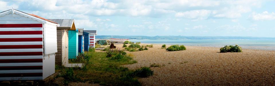 Beach huts on the shingle