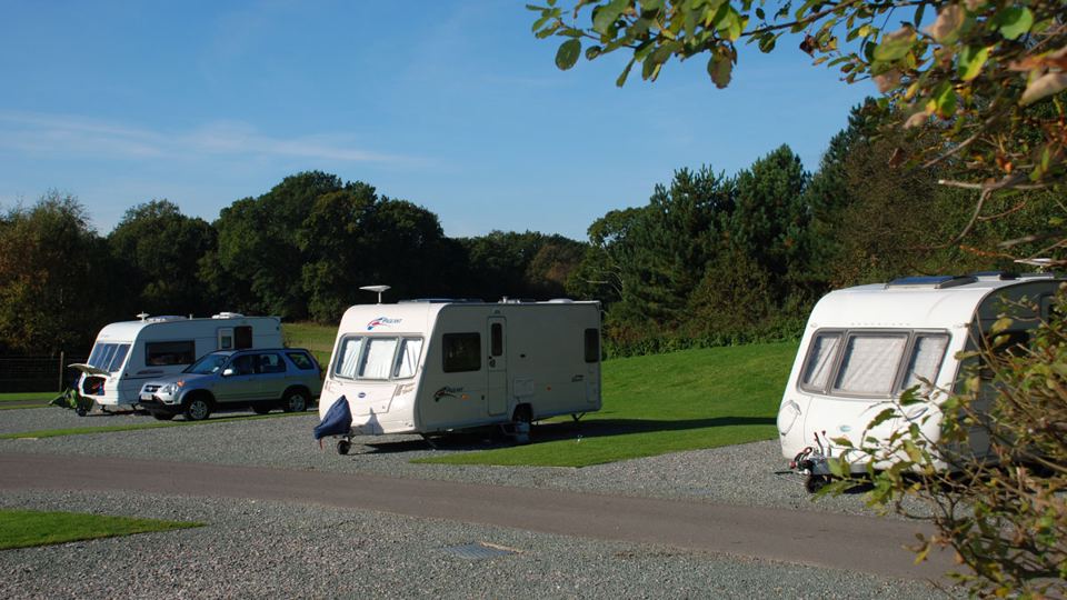 Caravans on gravel pitches