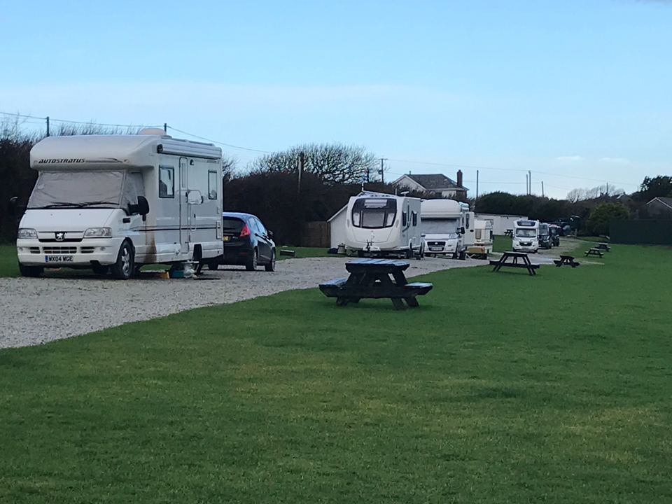 Motorhome pitches on grass