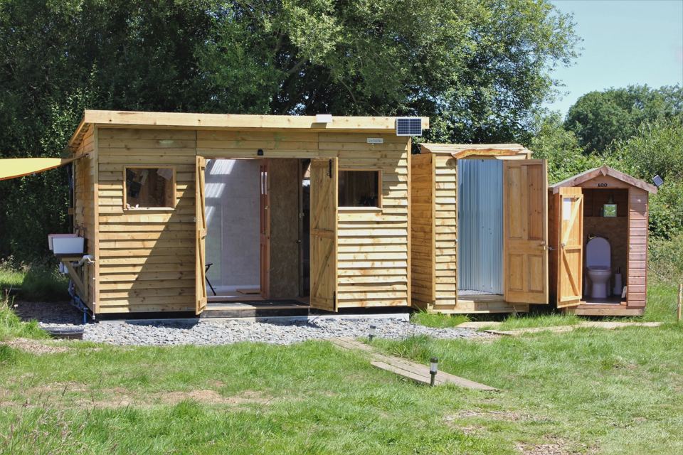 Shower and toilet block