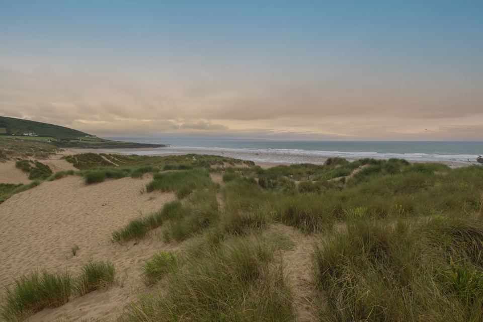 Dunes above the empty beach