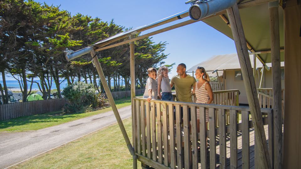 Safari tent deck with the sea view