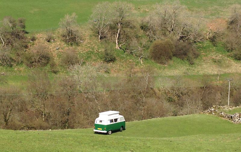 Campervan in the field