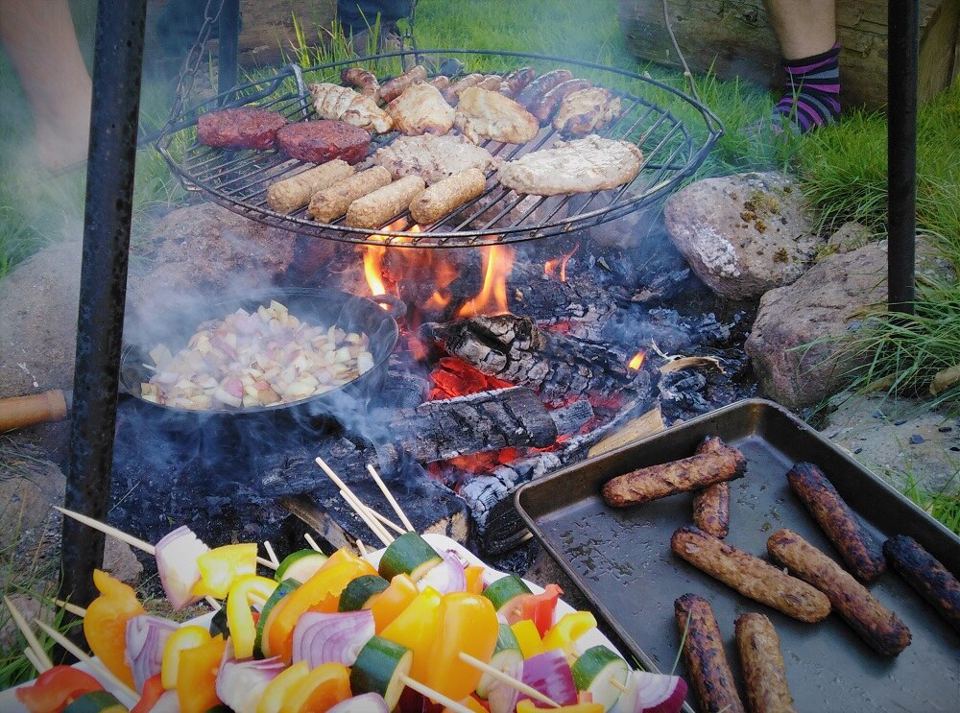 Cooking on the firepit