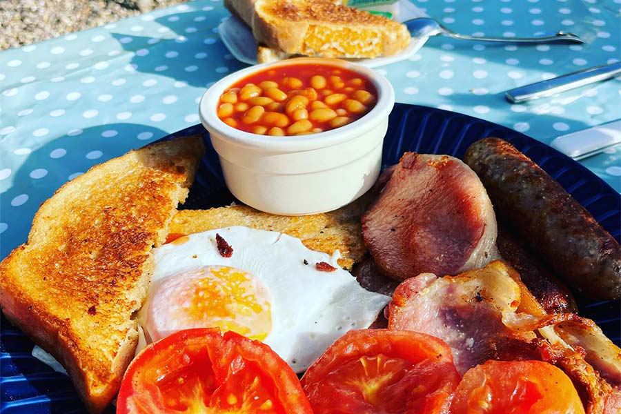 Cooked breakfast at the cafe