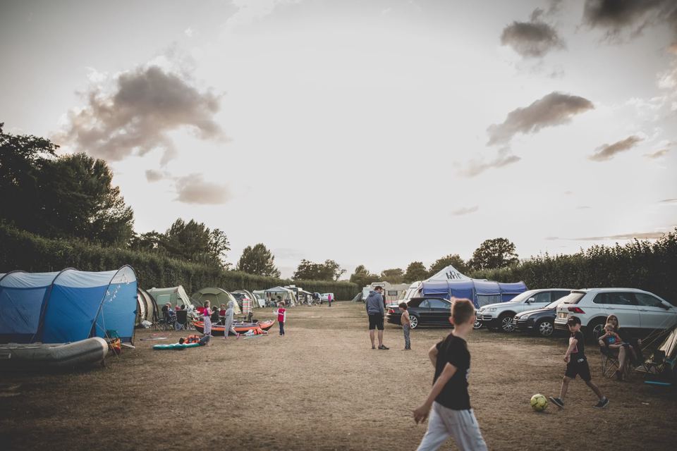 Camping field and tents
