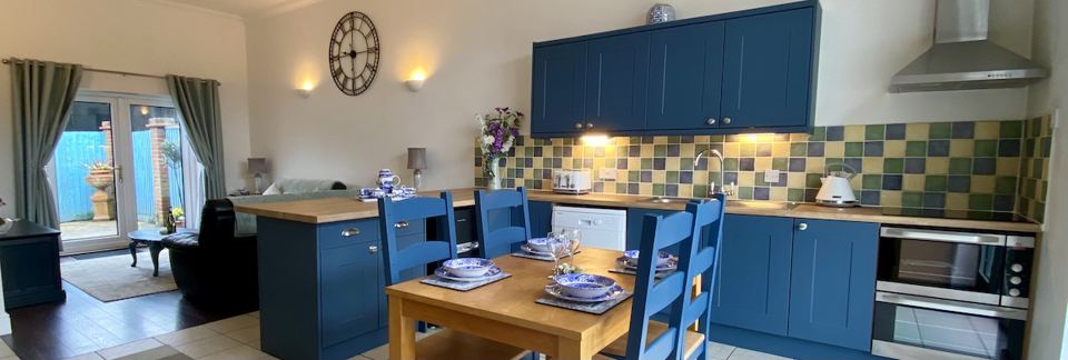 Cottage kitchen and dining area