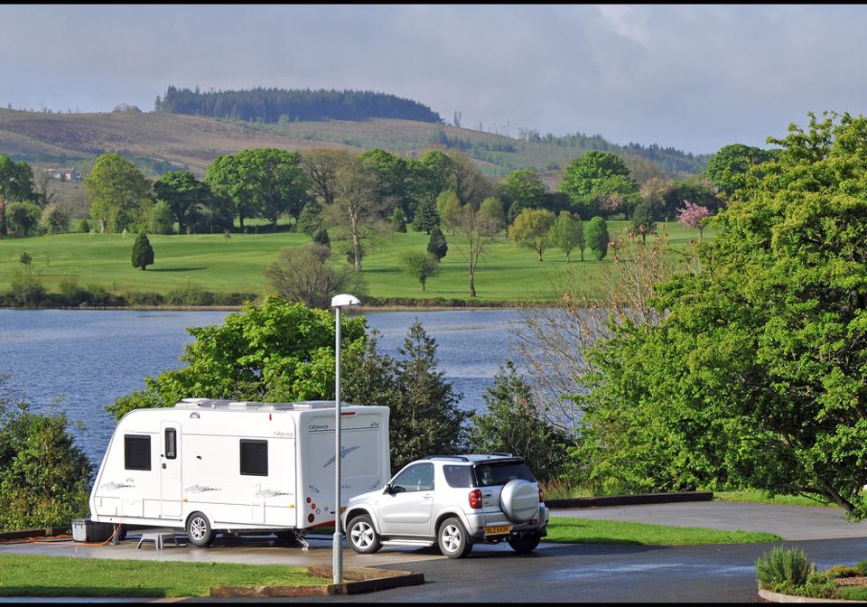 Caravan by the lough shore