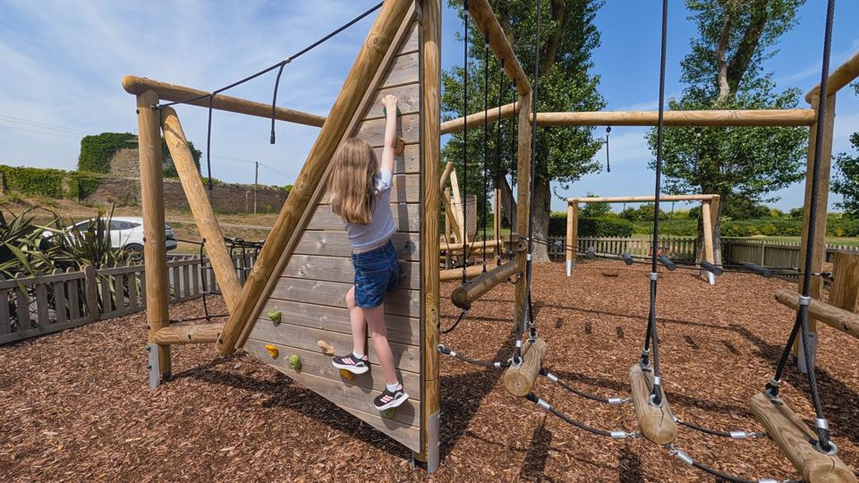 Climbing wall and rope frames