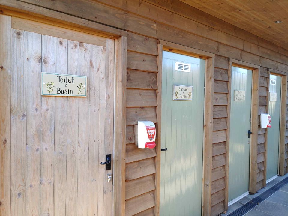 Wooden toilet and basin block