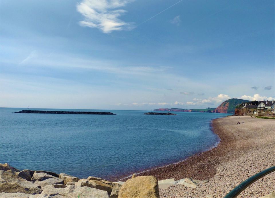 Pebble beach and the sea