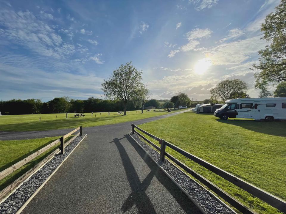 Road past the grass pitches