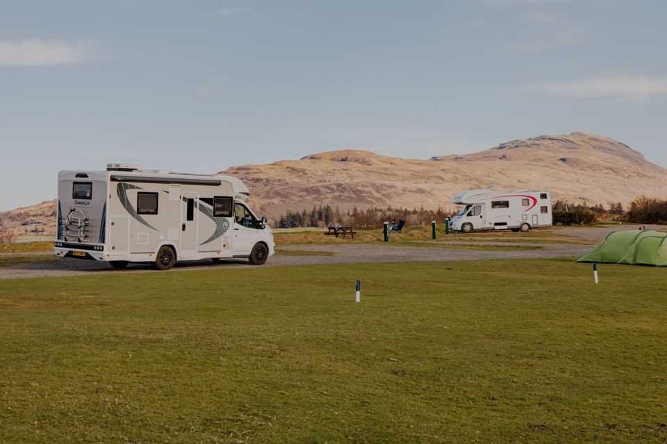 Grass pitches under the hill