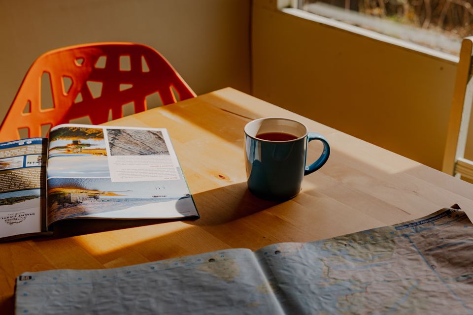 Table inside the bothy