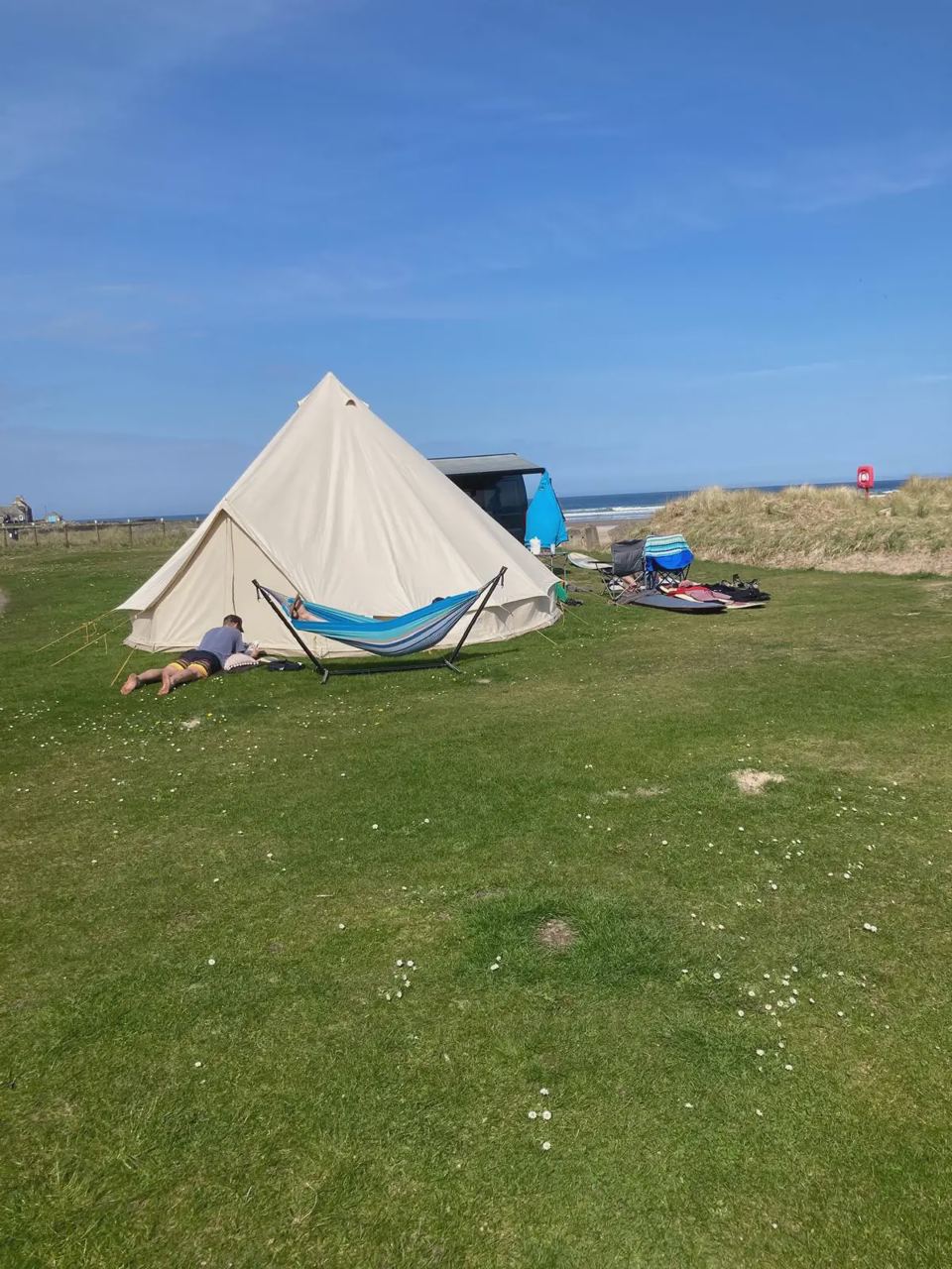 Bell tent on the grass