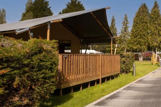 Safari tent with decking