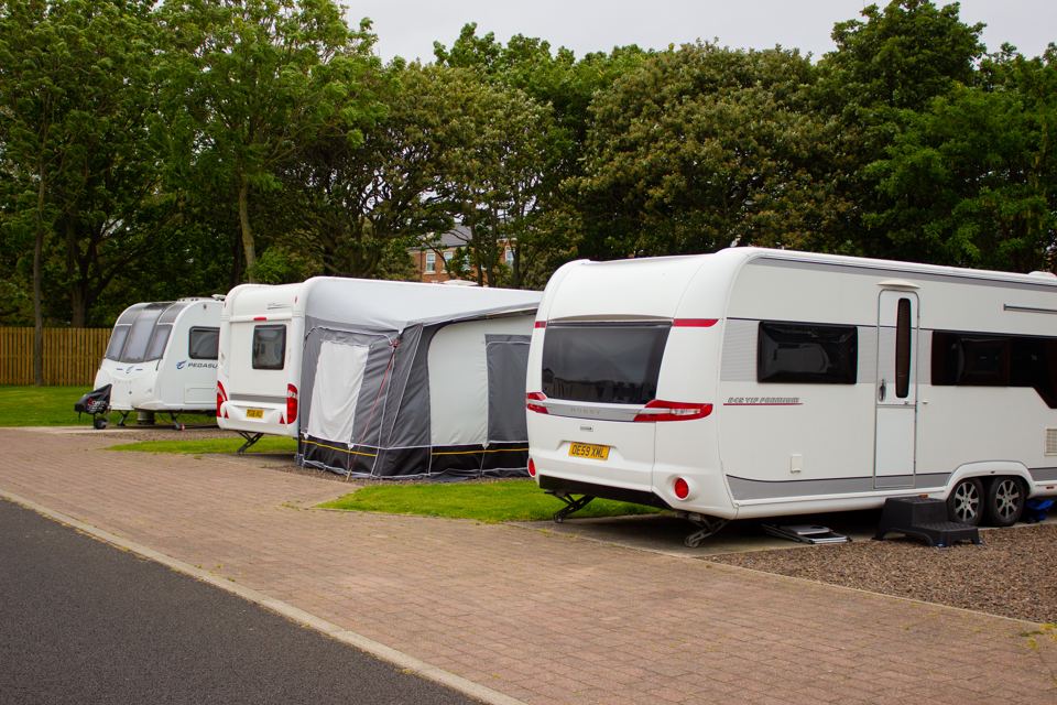 Caravans on hardstanding pitches