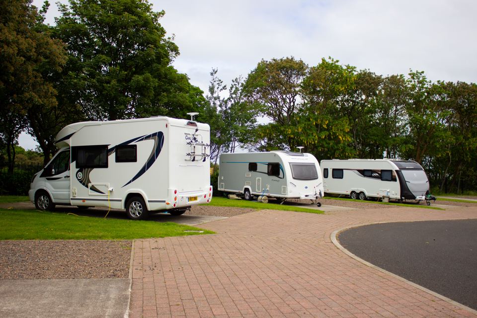 Motorhomes on paved pitches