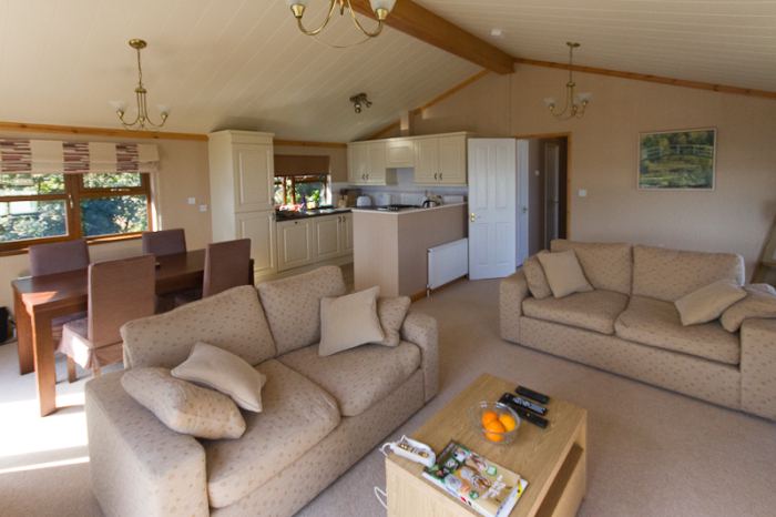 Open-plan lodge lounge