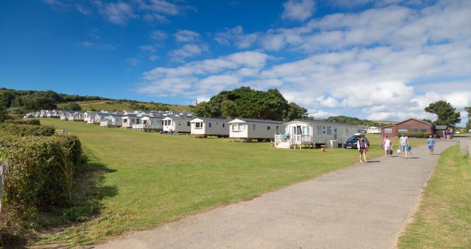 Caravans below the downs