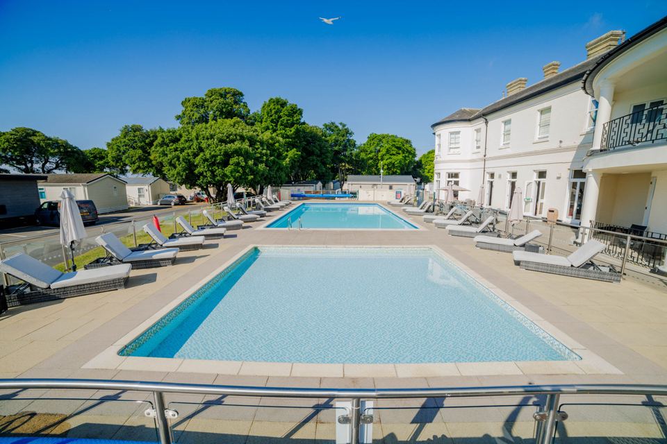 Outdoor pool beside the main building