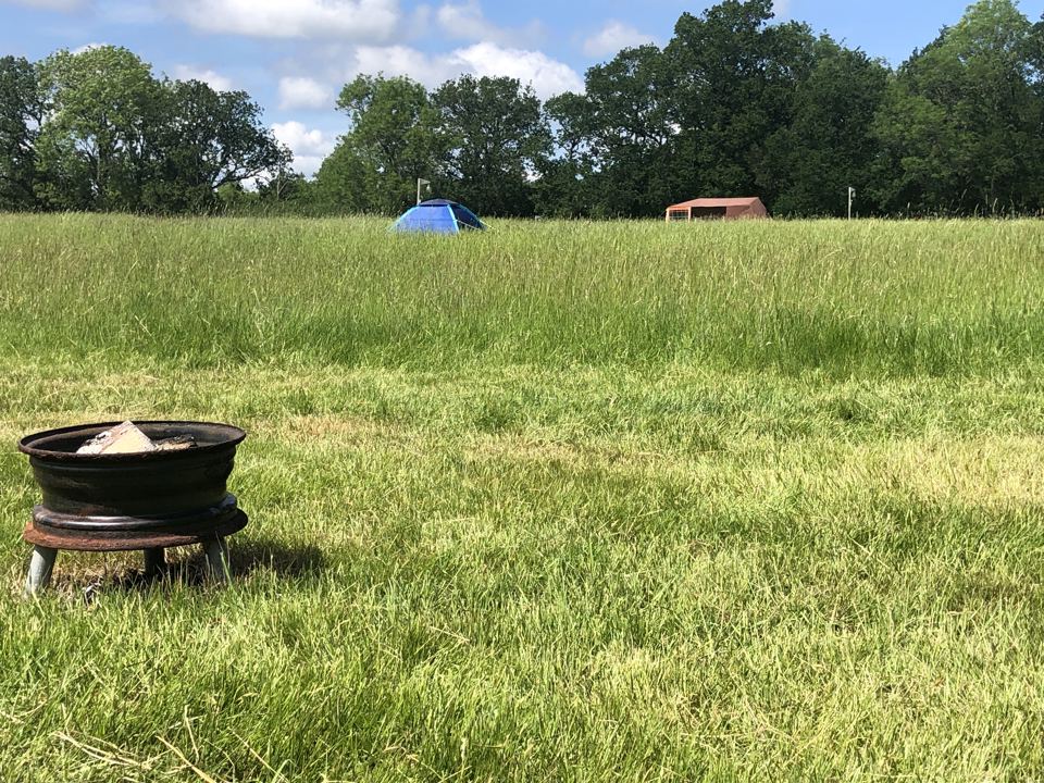 Fire pit on a pitch