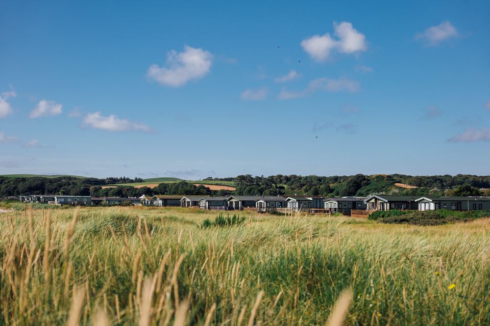 Holiday homes behind the dune grass