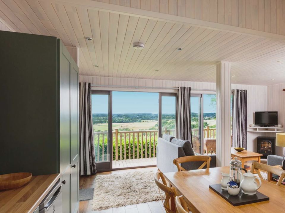 Lodge interior with view
