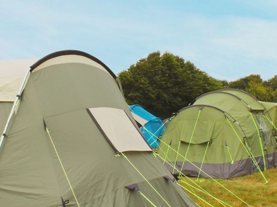 Tents on grass pitches