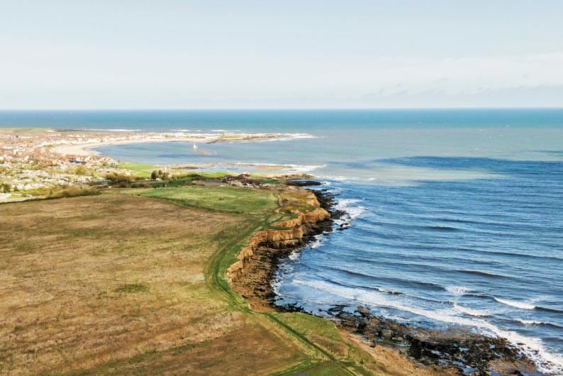 Northumberland coast from above