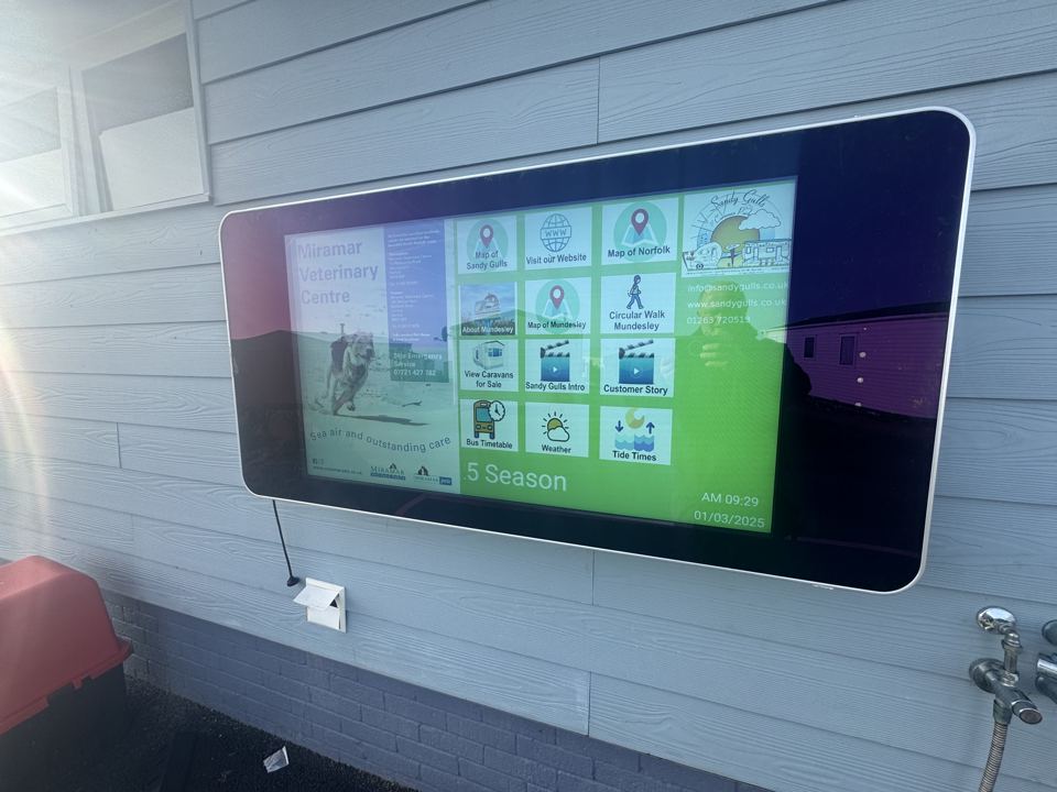 Touch screen with local information