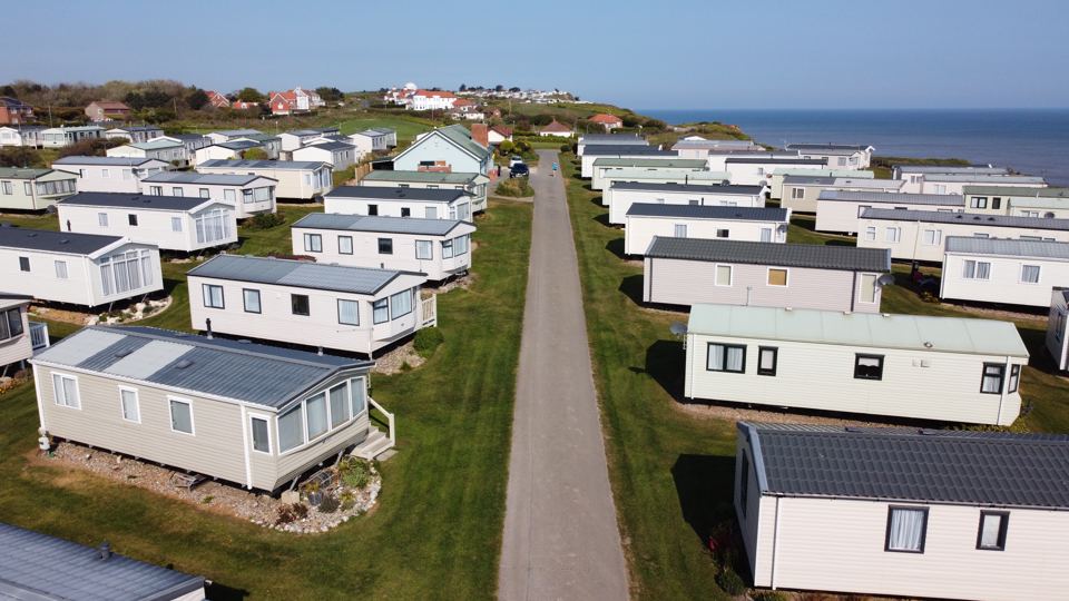 Caravan rows and access road