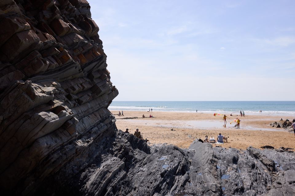Beach beside the cliffs