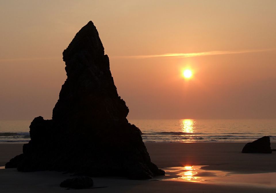 Sea stack at sunset