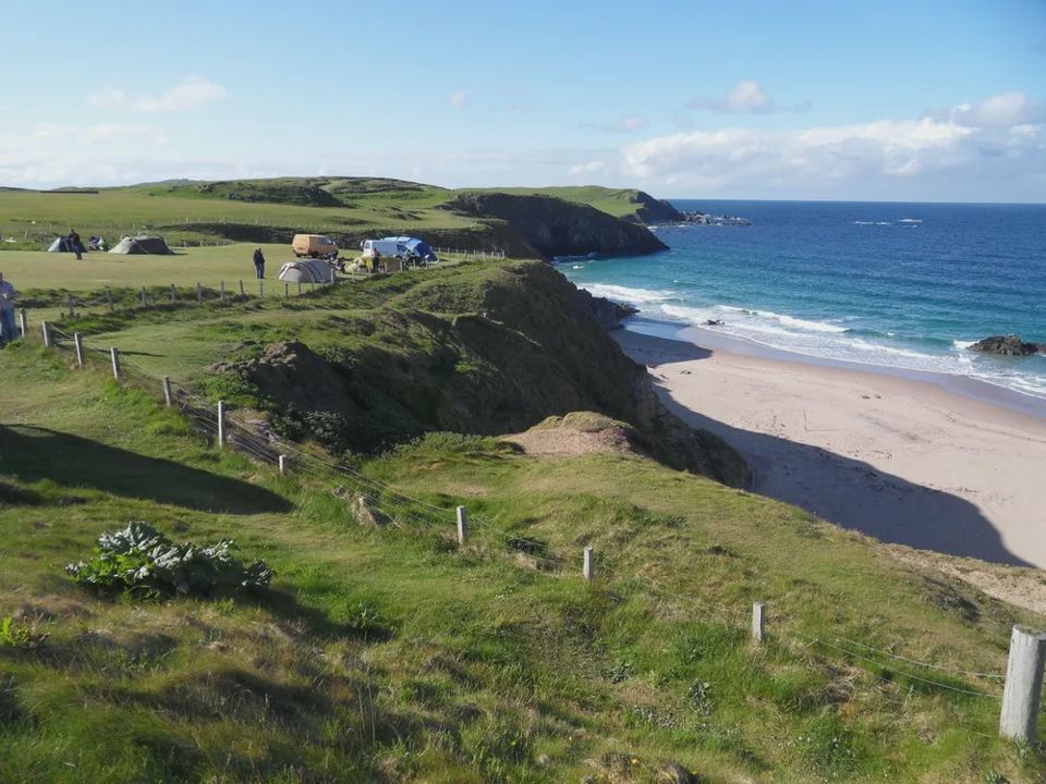 Clifftop pitches and beach