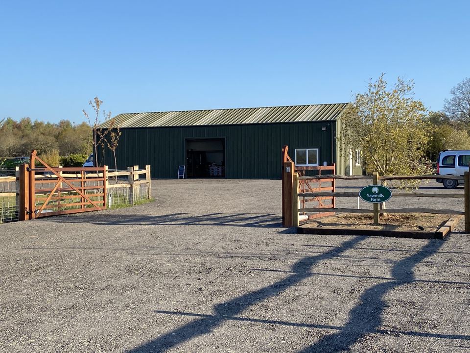 Barn and entrance gate