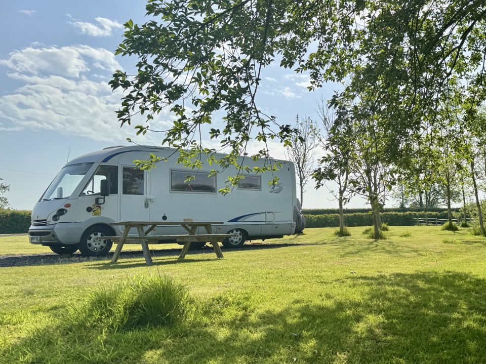 Motorhome with picnic table
