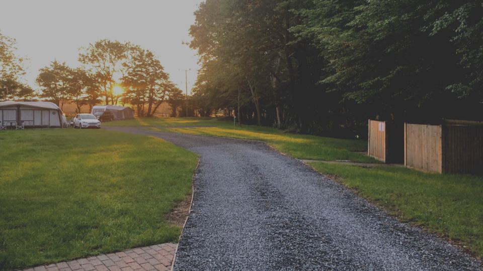 Gravel track past the pitches
