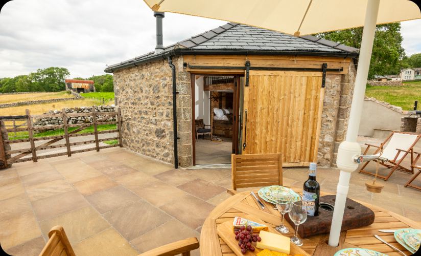 Stone bothy and terrace